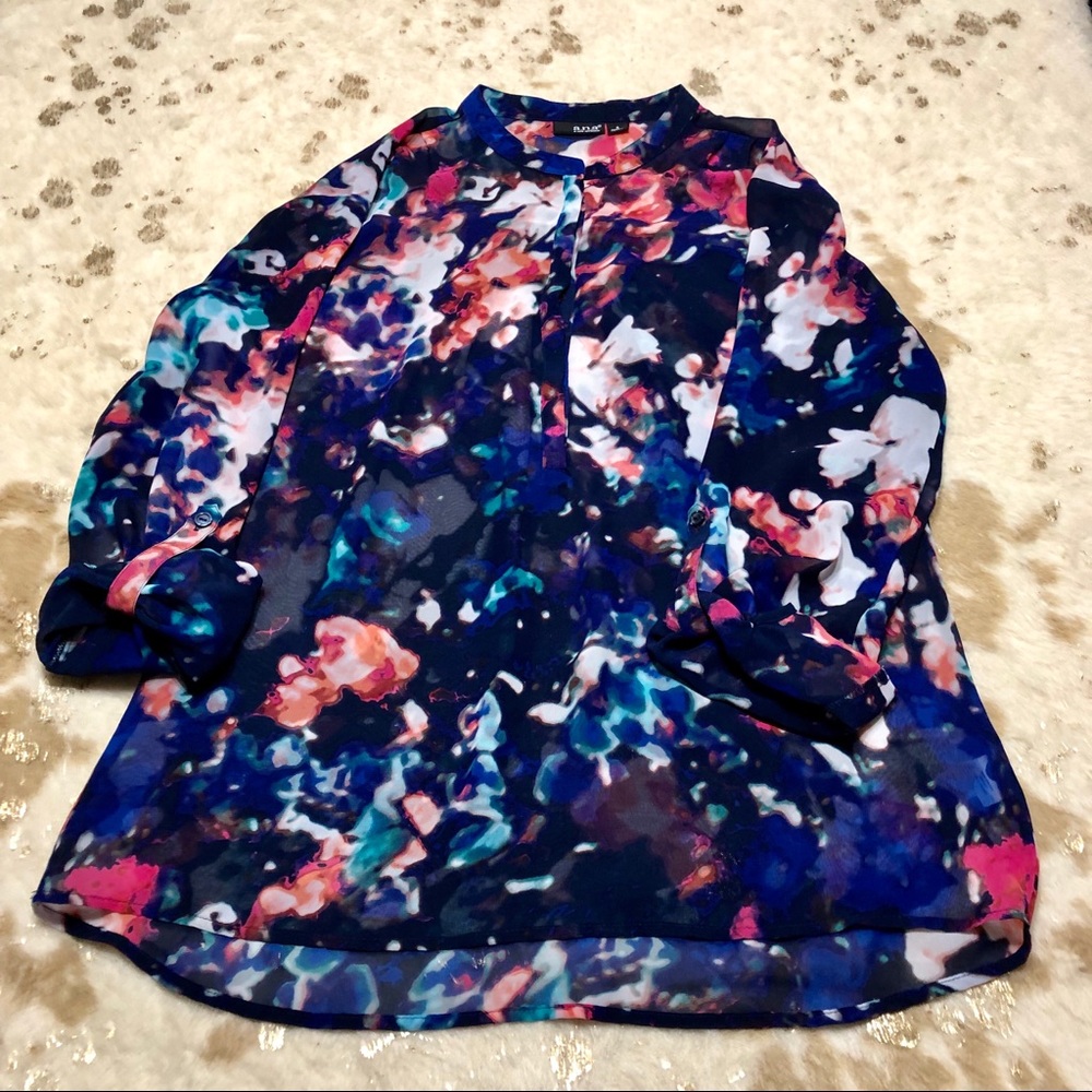 A.N.A. | Floral Button Up 3/4 Sleeves Blouse